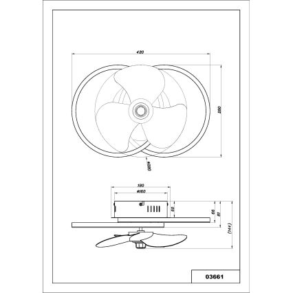 Globo - LED prigušiva plafonski ventilator LED/24W/230V 2700-6500K + daljinski upravljač