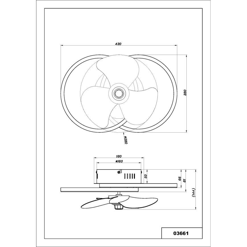 Globo - LED prigušiva plafonski ventilator LED/24W/230V 2700-6500K + daljinski upravljač