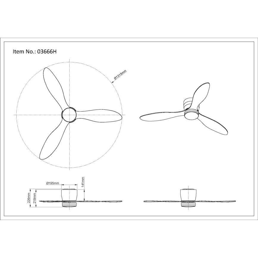 Globo - LED prigušiva plafonski ventilator LED/20W/230V 3000-6500K + daljinsko upravljanje