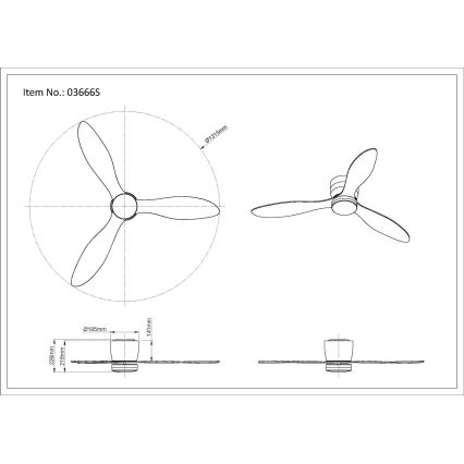 Globo - LED prigušiva stropni ventilator LED/20W/230V 3000-6500K + daljinski upravljač