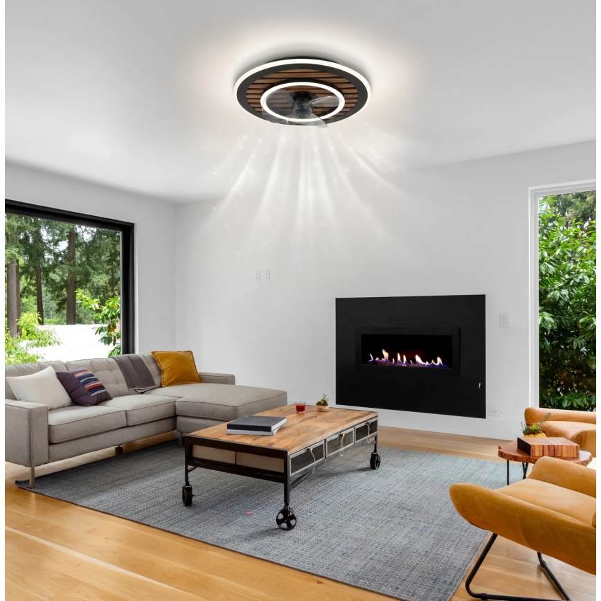Globo - LED prigušiva stropni ventilator LED/36W/230V 2700-6000K crna + daljinski upravljač