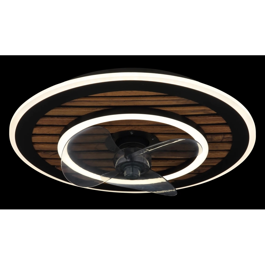 Globo - LED prigušiva stropni ventilator LED/36W/230V 2700-6000K crna + daljinski upravljač