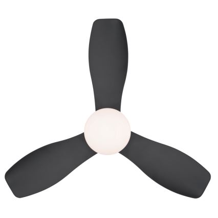 Globo - prigušiva plafonski ventilator LED/15W/230V 2700-6500K crni + daljinski upravljač