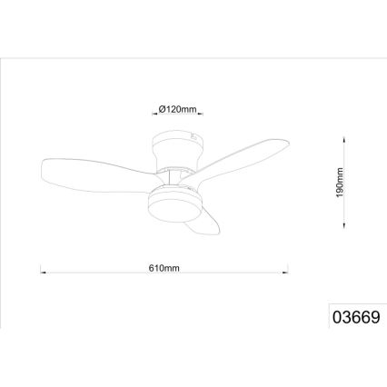 Globo - prigušiva plafonski ventilator LED/15W/230V 2700-6500K crni + daljinski upravljač