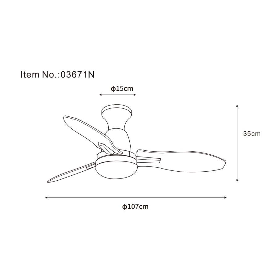 Globo - LED prigušiva plafonski ventilator LED/22W/230V 3000/4500/6000K + daljinski upravljač