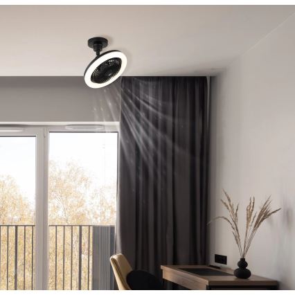 Globo - LED prigušiva plafonski ventilator LED/20W/230V 3000-6500K crna + daljinski upravljač