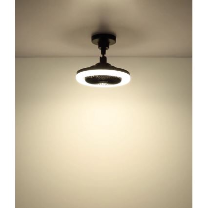 Globo - LED prigušiva plafonski ventilator LED/20W/230V 3000-6500K crna + daljinski upravljač