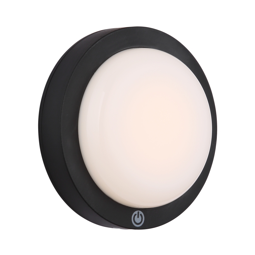 Globo - LED punjiva dodirna zidna svetiljka LED/1,2W/3,7V prečnik 15 cm 1800 mAh crna