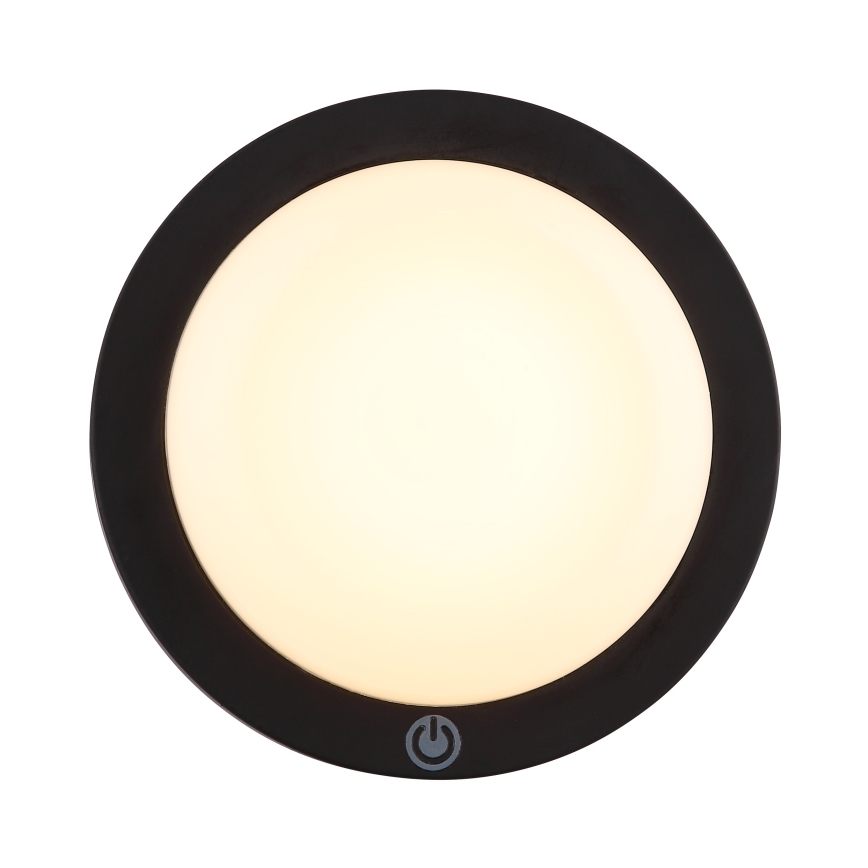 Globo - LED punjiva dodirna zidna svetiljka LED/1,2W/3,7V prečnik 15 cm 1800 mAh crna