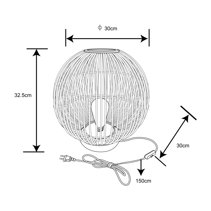 Globo - Stona lampa 1xE27/60W230V bambus