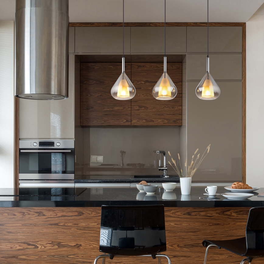 Globo - Luster na sajli 3xE27/60W/230V crna