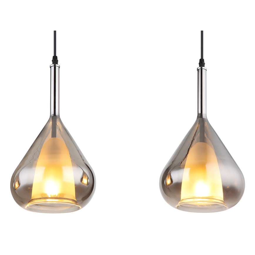 Globo - Luster na sajli 3xE27/60W/230V crna