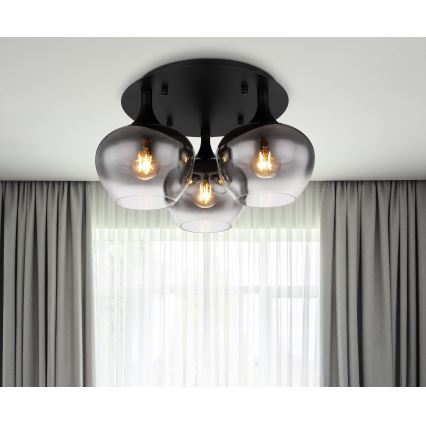 Globo - Plafonski luster 3xE27/40W/230V, prečnik 45 cm, crna