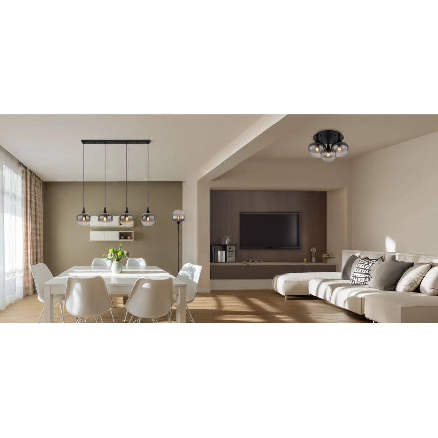 Globo - Plafonski luster 3xE27/40W/230V, prečnik 45 cm, crna