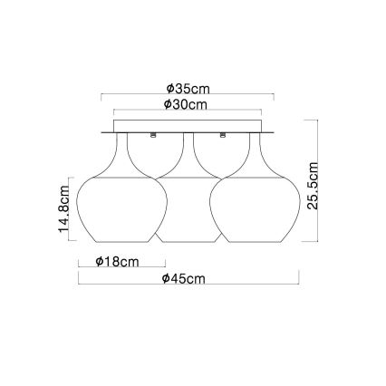 Globo - Stropni luster 3xE27/40W/230V, beli