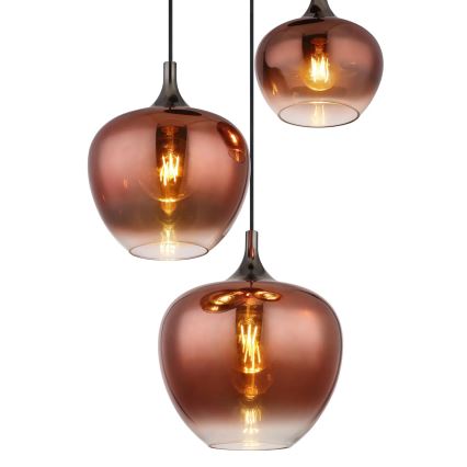 Globo - Luster na sajli 3xE27/40W/230V u boji bakra