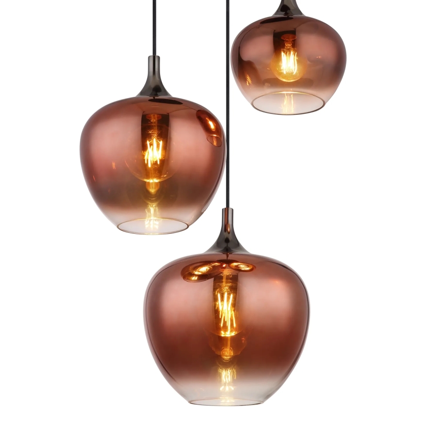 Globo - Luster na sajli 3xE27/40W/230V u boji bakra