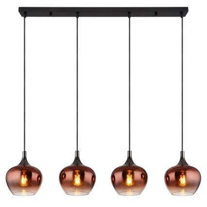 Globo - Luster na sajli 4xE27/40W/230V u boji bakra