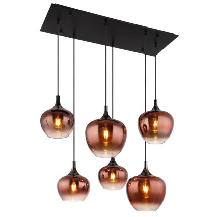 Globo - bakreni luster na sajli 6xE27/40W/230V