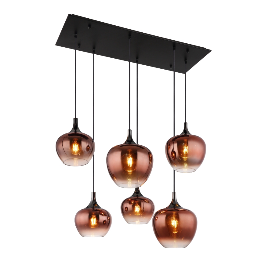 Globo - bakreni luster na sajli 6xE27/40W/230V