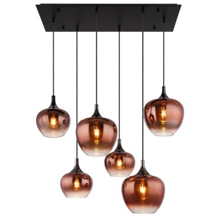 Globo - bakreni luster na sajli 6xE27/40W/230V