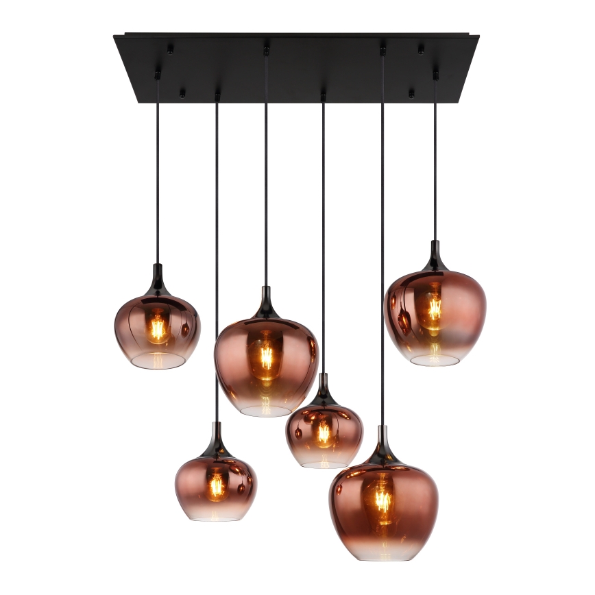 Globo - bakreni luster na sajli 6xE27/40W/230V