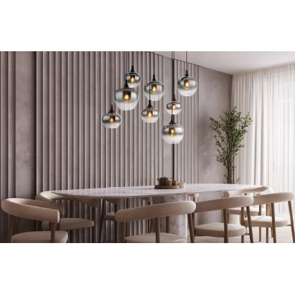 Globo - Luster na sajli 8xE27/40W/230V crna