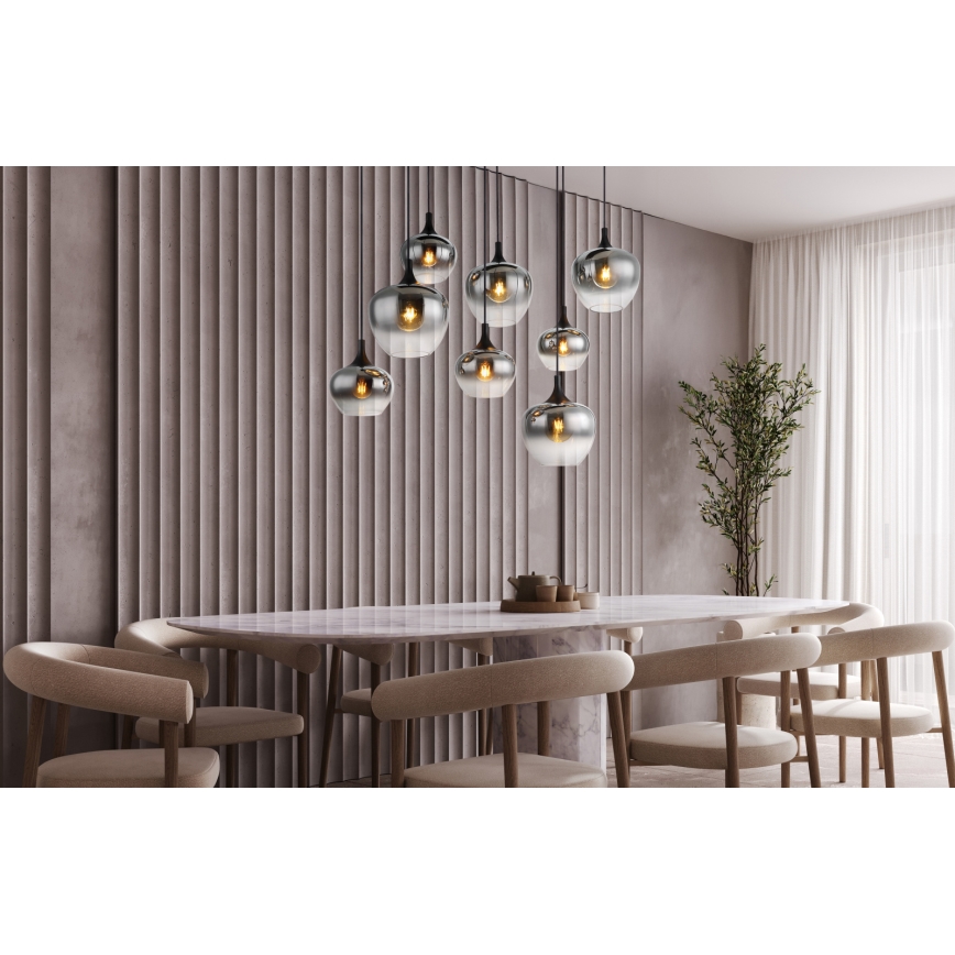Globo - Luster na sajli 8xE27/40W/230V crna