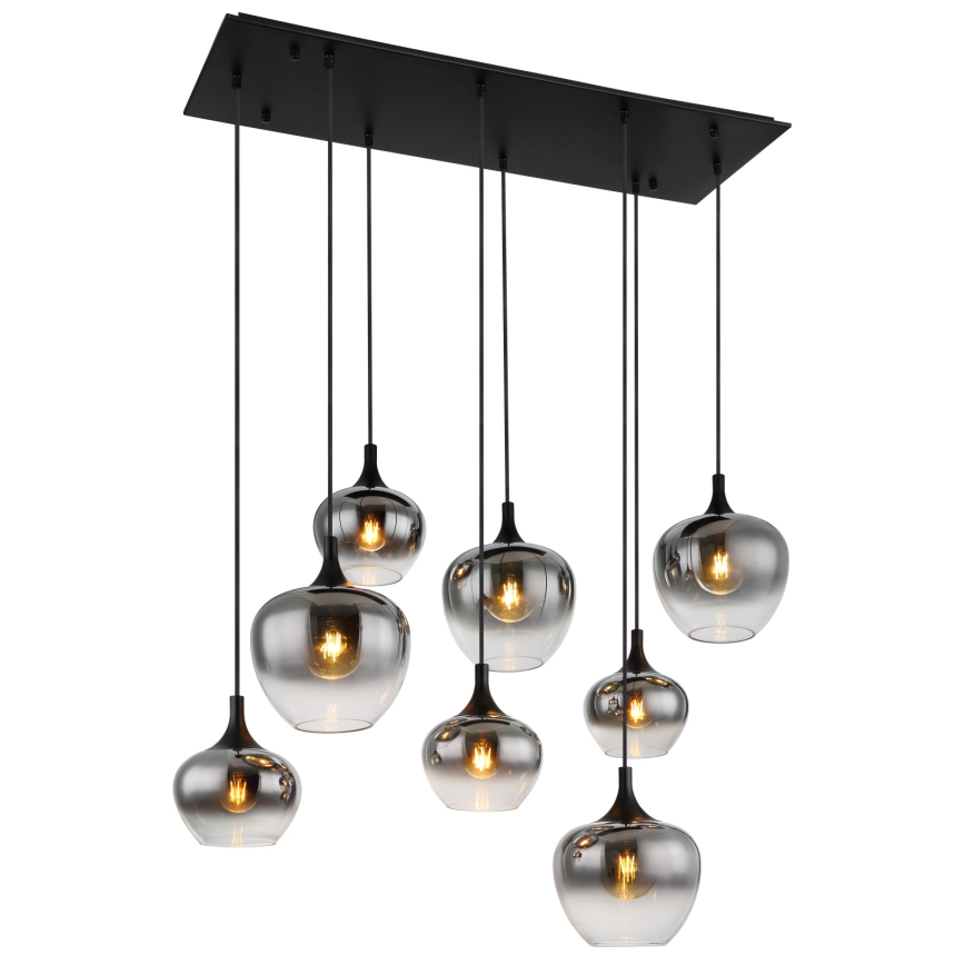 Globo - Luster na sajli 8xE27/40W/230V crna