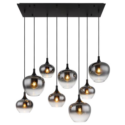 Globo - Luster na sajli 8xE27/40W/230V crna