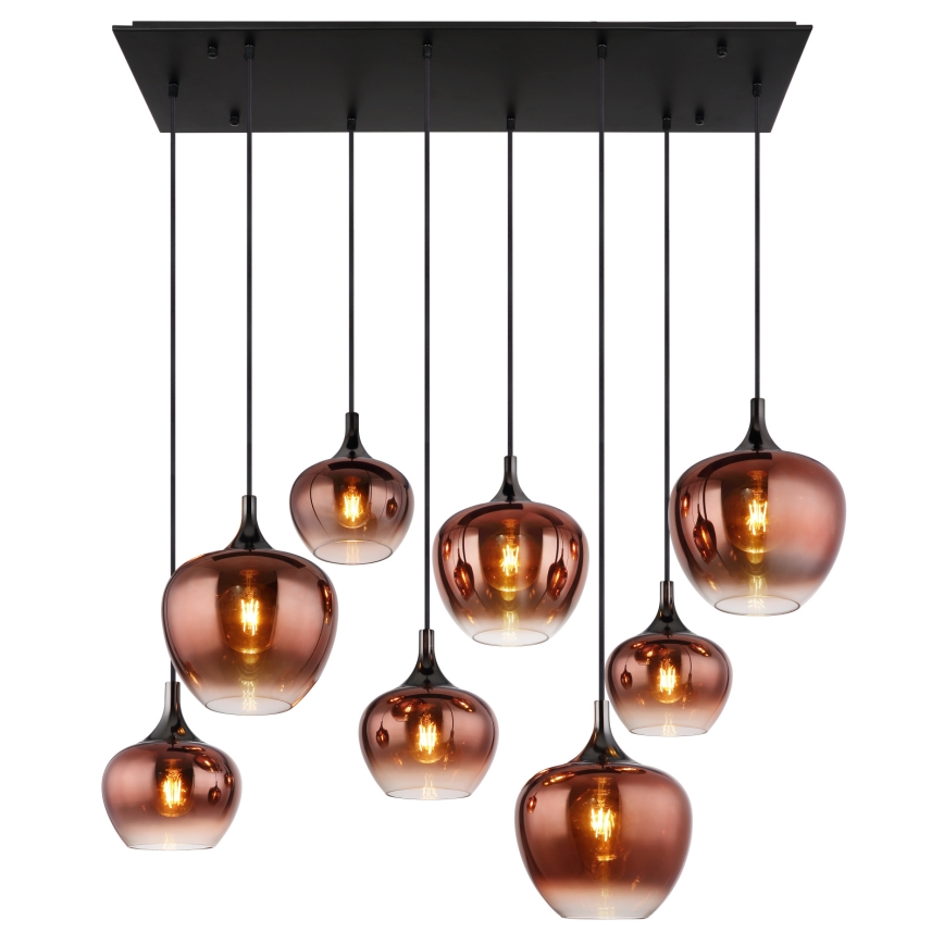 Globo - Luster na sajli 8xE27/40W/230V bakarne boje