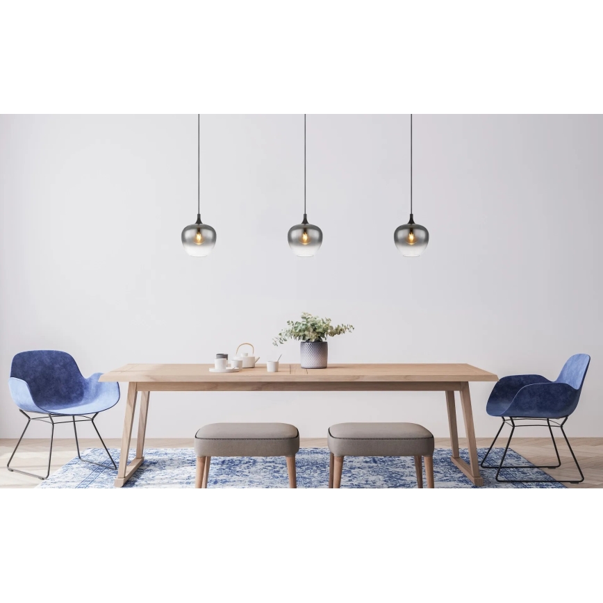 Globo - Luster na sajli 1xE27/40W/230V, prečnik 24 cm, crna