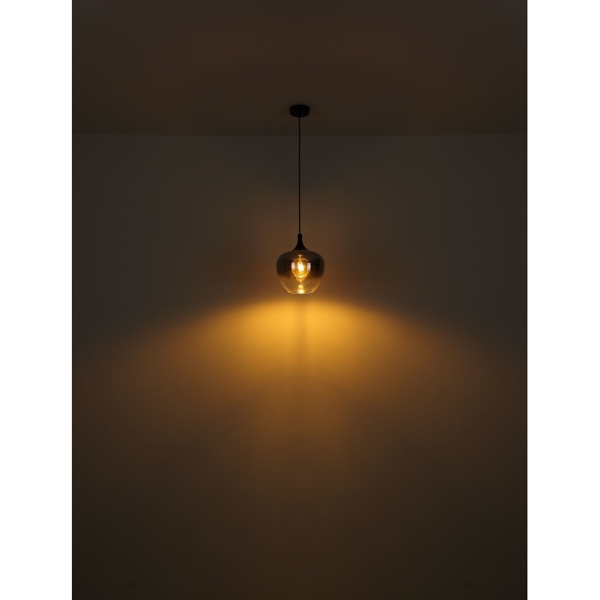Globo - Luster na sajli 1xE27/60W/230V, prečnik 29 cm, crne boje