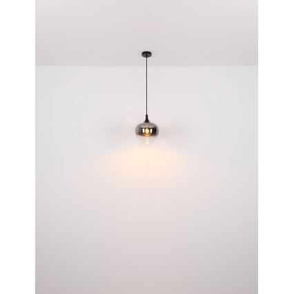 Globo - Luster na sajli 1xE27/60W/230V, prečnik 29 cm, crne boje