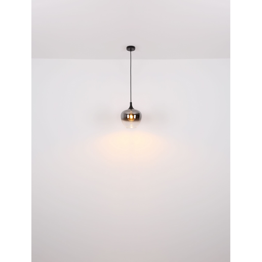 Globo - Luster na sajli 1xE27/60W/230V, prečnik 29 cm, crne boje