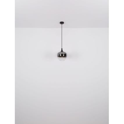 Globo - Luster na sajli 1xE27/60W/230V, prečnik 29 cm, crne boje