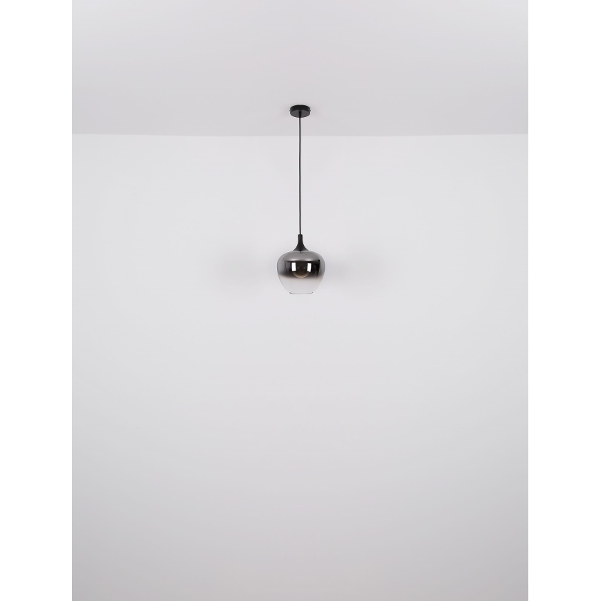 Globo - Luster na sajli 1xE27/60W/230V, prečnik 29 cm, crne boje