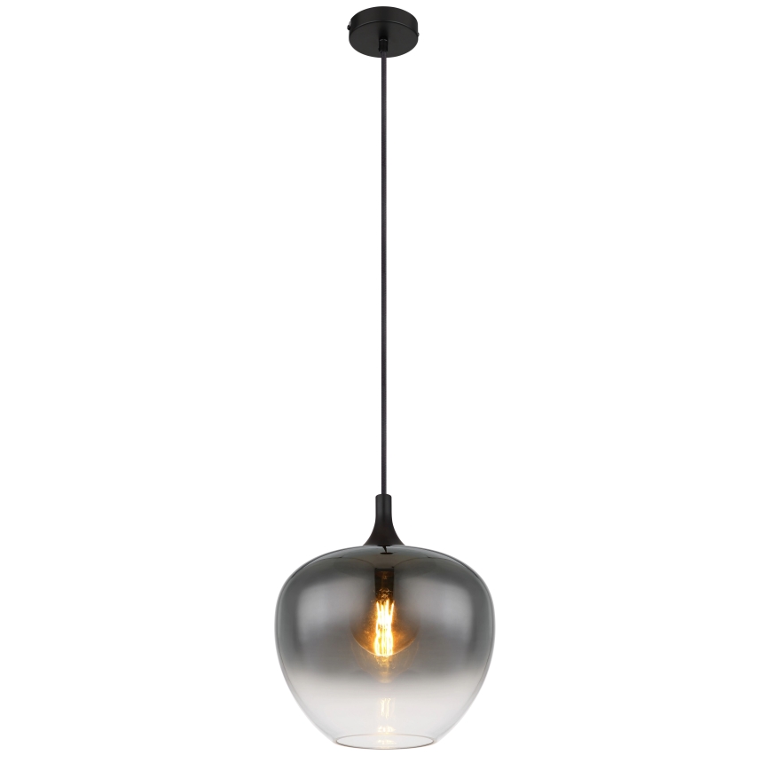 Globo - Luster na sajli 1xE27/60W/230V, prečnik 29 cm, crne boje