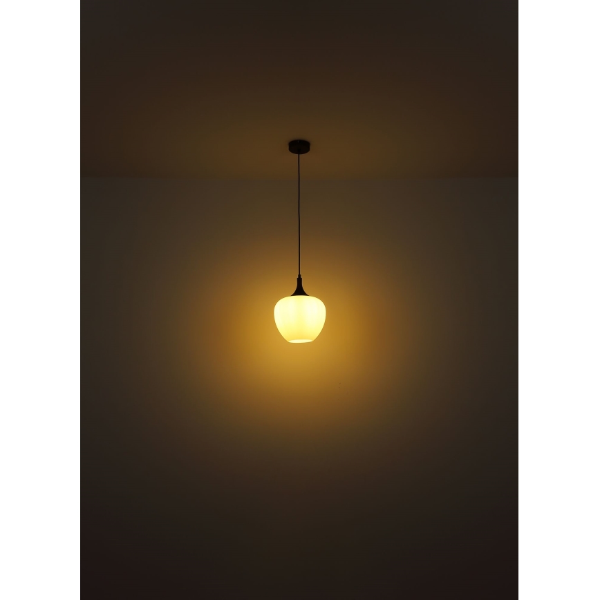 Globo - Luster na sajli 1xE27/60W/230V Ø 29 cm bela/braon