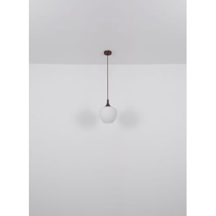 Globo - Luster na sajli 1xE27/60W/230V Ø 29 cm bela/braon