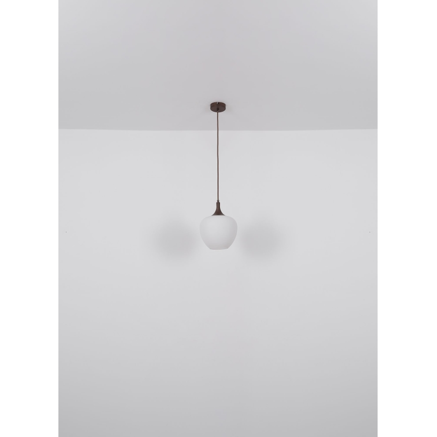 Globo - Luster na sajli 1xE27/60W/230V Ø 29 cm bela/braon