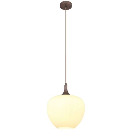 Globo - Luster na sajli 1xE27/60W/230V Ø 29 cm bela/braon