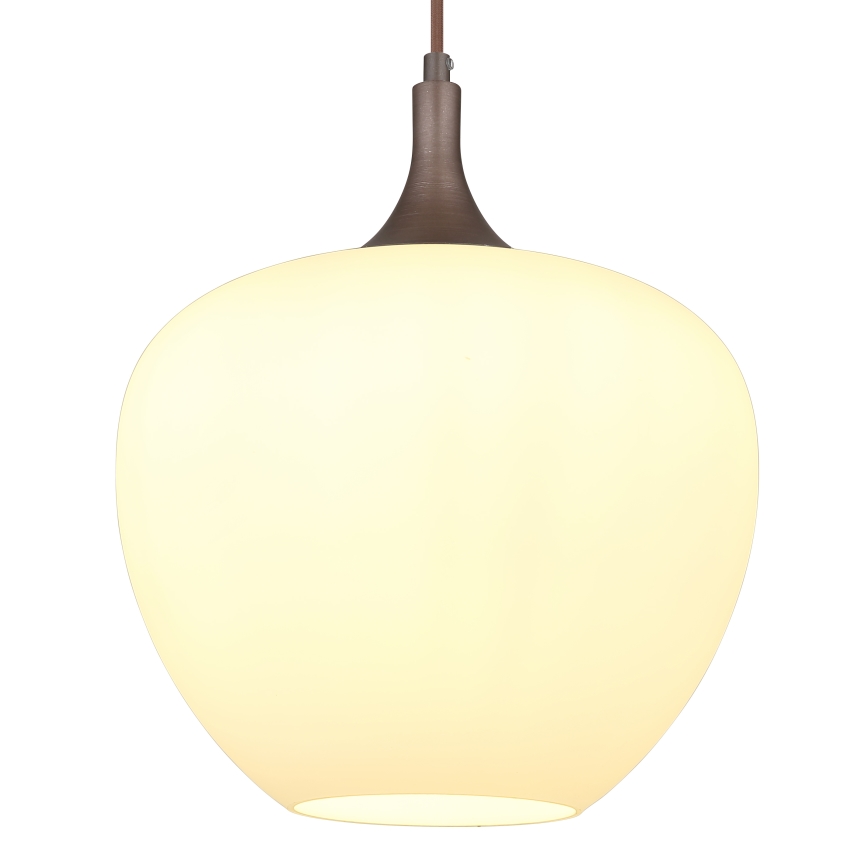 Globo - Luster na sajli 1xE27/60W/230V Ø 29 cm bela/braon
