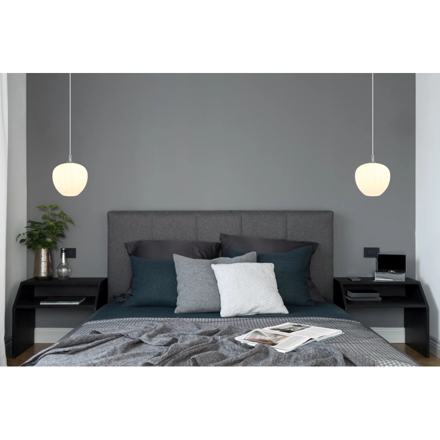 Globo - Luster na sajli 1xE27/60W/230V, prečnik 29 cm, bela