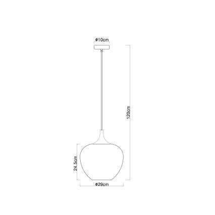 Globo - Luster na sajli 1xE27/60W/230V, prečnik 29 cm, bela