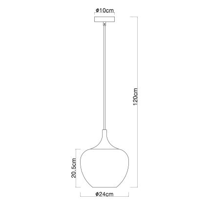 Globo - Luster na sajli 1xE27/60W/230V, prečnik 24 cm, bakarni