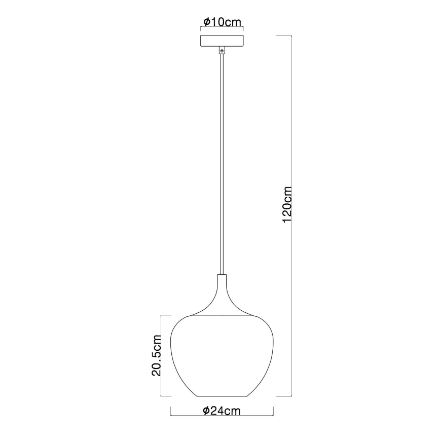 Globo - Luster na sajli 1xE27/60W/230V, prečnik 24 cm, bakarni