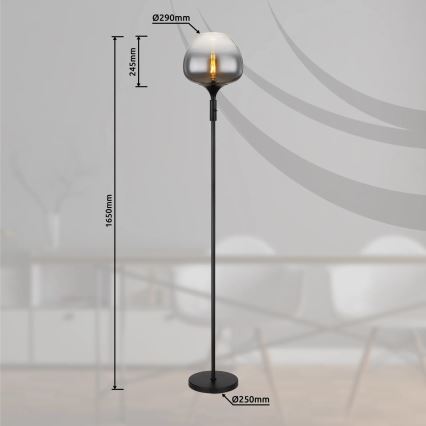 Globo - Podna lampa 1xE27/40W/230V crna