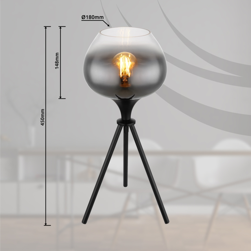 Globo - Stona lampa 1xE27/40W/230V crna