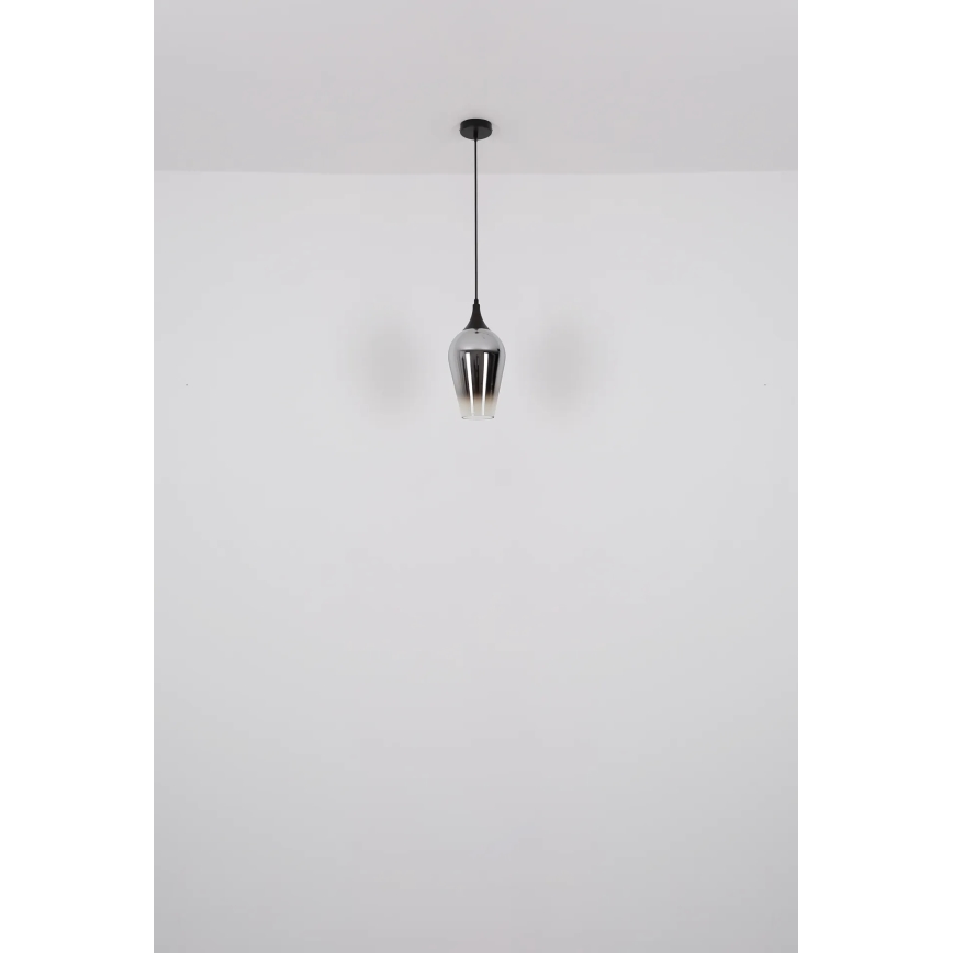 Globo - Luster na kablu 1xE27/60W/230V prečnik 18 cm crna